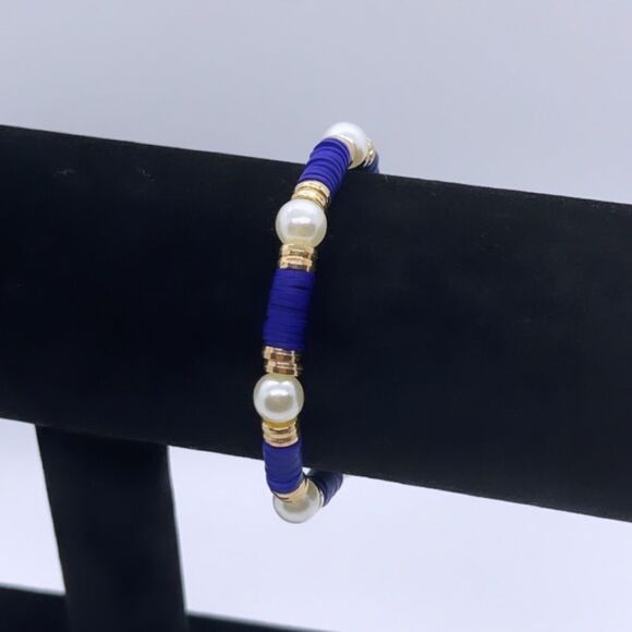 NWT Wool + Pepper Co. Indigo & Gold Bracelet - Picture 6 of 6